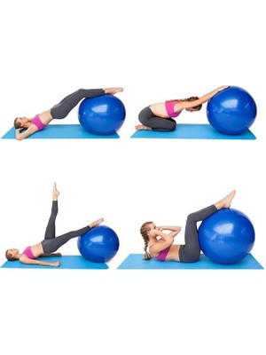 Clifton 65 cm Mavi Deluxe Pilates Topu + Şişirme Pompası