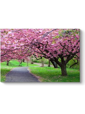 Tabloshop Lila Çiçekli Ağaç Tablosu