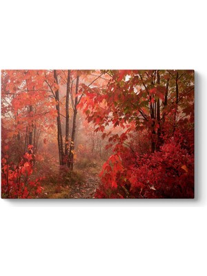Tabloshop Kırmızı Çınar Yapraklı Tablosu