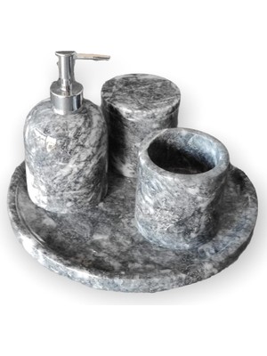 Polen Stone Bursa Siyahı 4'lü Banyo Seti