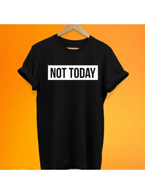 Remonz Not Today Baskılı %100 Pamuk Oversize T-Shirt Büyük Beden Tişört