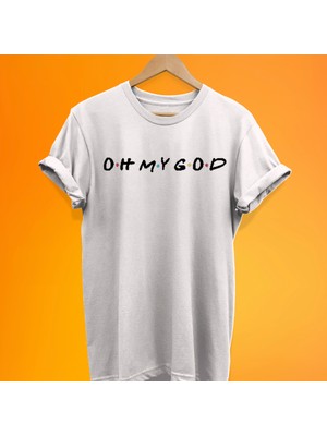 Remonz Oh My God Baskılı %100 Pamuk Oversize T-Shirt Büyük Beden Tişört