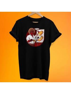 Remonz Deadpool Bob Ross Baskılı %100 Pamuk Oversize T-Shirt Büyük Beden Tişört