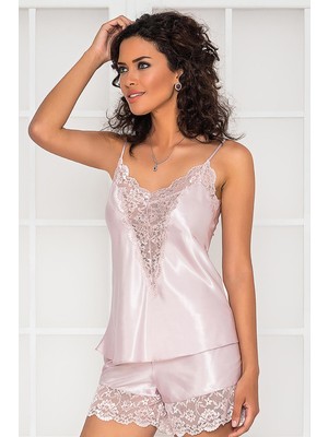 Pierre Cardin Saten Dantelli Şort & Kombi Takım - 430