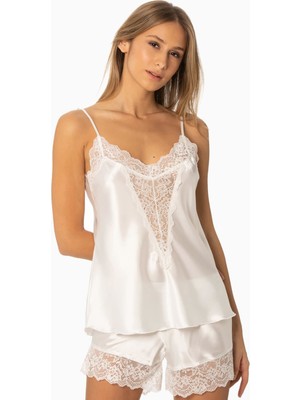 Pierre Cardin Saten Dantelli Şort & Kombi Takım - 430