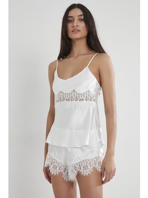 Pierre Cardin Saten Dantelli Şort & Kombi Takım - 435