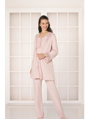 Pierre Cardin Güpürlü Penye 3'lü Pijama Takım - 3050