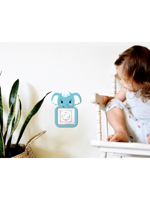instababyrooms Sevimli Hayvanlar Volti Ahşap Priz Aksesuarı Model 002