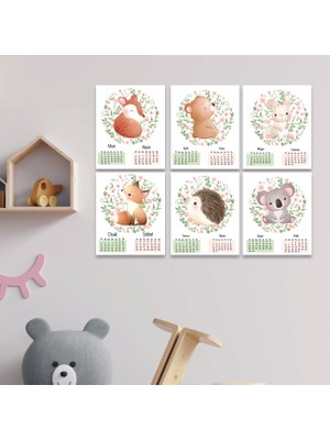 instababyrooms Sevimli Yavru Hayvanlar Takvim Çerçeve Set