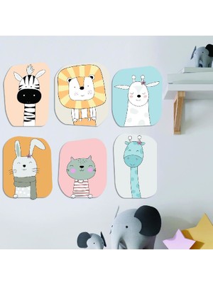 instababyrooms Sevimli Safari Hayvanları Ahşap Set