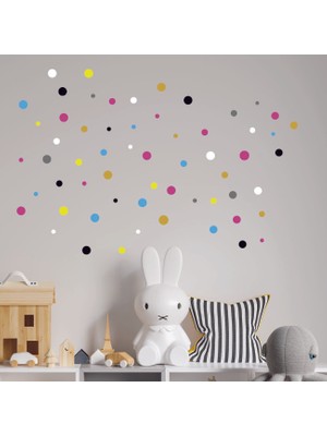 instababyrooms 350 Adet Yuvarlak Karışık Renk Sticker