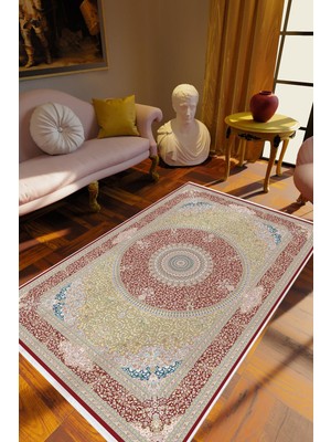 10 Post Online Salon Halısı Eskitme Bordo Kaydırmaz Kesme Yıkanabilir Ince Halı 