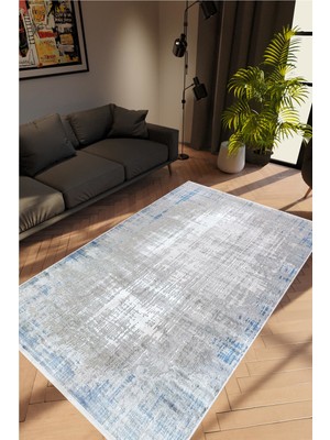 10 Post Online Doku Eskitme Gri Mavi Kaydırmaz Kesme Yıkanabilir Ince Halı 