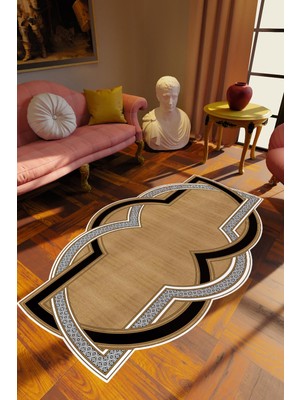 10 Post Online Klasik Modern Kahverengi Siyah Gri Kaydırmaz Kesme Yıkanabilir Ince Halı 