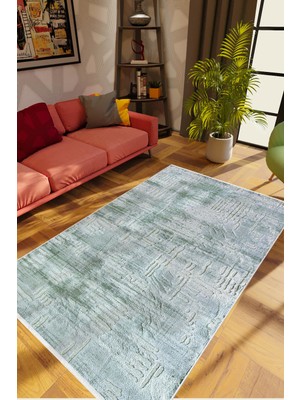 10 Post Online Doku Eskitme Mavi Kaydırmaz Kesme Yıkanabilir Ince Halı 