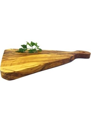 Zethome Zeytin Ağacı Ahşap Üçgen Saplı Sunum Tahtası 25 x 37 cm