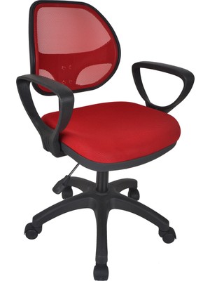 Montana Krom Ayaklı Çalışma Koltuğu, Bilgisayar Koltuğu, Ofis Sandalyesi Kırmızı