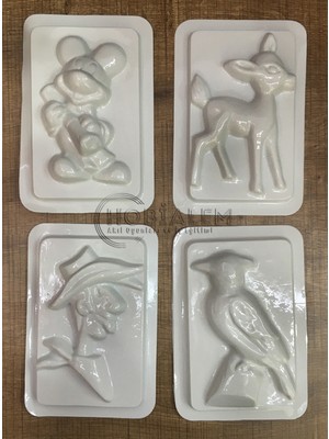 Hobialem 4 Adet Alçı Kalıbı 4 Farklı Model Iş Eğitim Seti El Sanatları Eğlenceli ve Eğitici