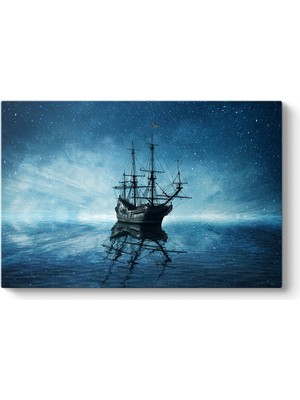 Tabloshop Yıldızlı Gökyüzü ve Gemi Tablosu