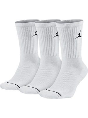 Nike Jordan Unisex Beyaz Spor - Tenis Çorap Seti - 3'lü
