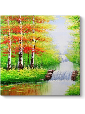 Tabloshop Yeşil Doğa ve Akarsu Tablosu