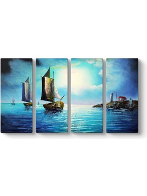 Tabloshop Gece Deniz Manzarası Tablosu