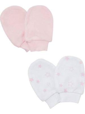 F&f Minik Pamuk Eller Eldiven 2 Çift Pembe Yenidoğan Bebek Eldiveni