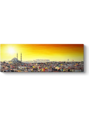 Tabloshop Istanbul Renkli Evler Panorama Tablo