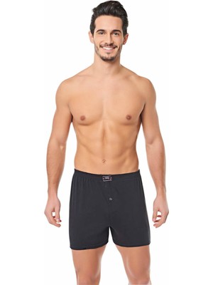 Seher 6 Adet Siyah Renk Penye Boxer