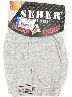 Seher 12 Adet Gri Renk Penye Boxer