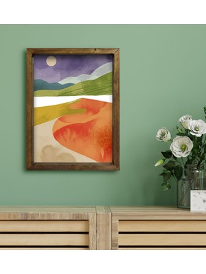 Bk Gift Otel Odası Konseptli Doğal Masif Ahşap Çerçeveli Tablo 30 x 40 cm - 74