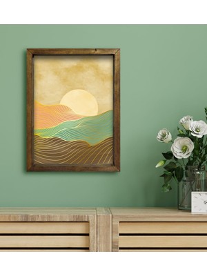 Bk Gift Otel Odası Konseptli Doğal Masif Ahşap Çerçeveli Tablo 30 x 40 cm - 110