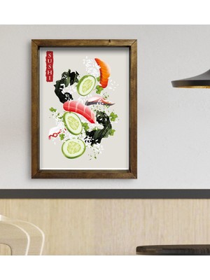 Bk Gift Cafe & Bar & Restaurant Konseptli Doğal Masif Ahşap Çerçeveli Tablo 45 x 65 cm - 1