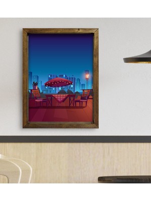 Bk Gift Cafe & Bar & Restaurant Konseptli Doğal Masif Ahşap Çerçeveli Tablo 45 x 65 cm - 5