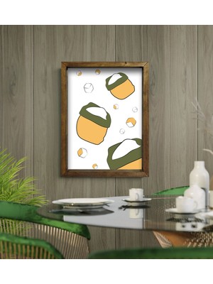 Bk Gift Cafe & Bar & Restaurant Konseptli Doğal Masif Ahşap Çerçeveli Tablo - 64