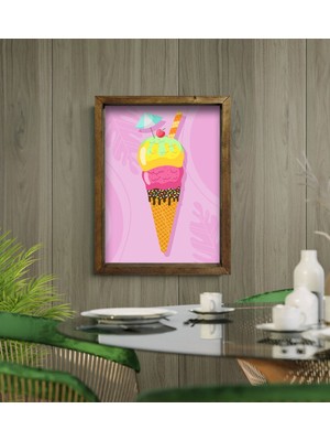 Bk Gift Cafe & Bar & Restaurant Konseptli Doğal Masif Ahşap Çerçeveli Tablo - 49