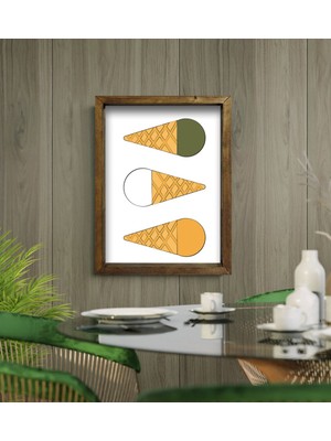 Bk Gift Cafe & Bar & Restaurant Konseptli Doğal Masif Ahşap Çerçeveli Tablo - 58