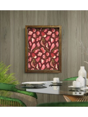 Bk Gift Cafe & Bar & Restaurant Konseptli Doğal Masif Ahşap Çerçeveli Tablo - 41