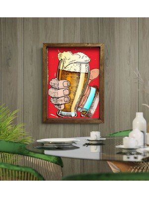 Bk Gift Cafe & Bar & Restaurant Konseptli Doğal Masif Ahşap Çerçeveli Tablo - 31