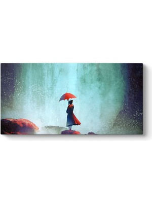 Tabloshop Kırmızı Şemsiyeli Kız Tablosu