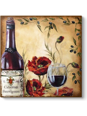 Tabloshop Gelincikler ve Kırmızı Şarap Tablosu