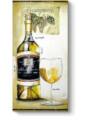 Tabloshop Beyaz Şarap Yağlıboya Tablo
