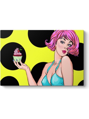 Tabloshop Pin Up Kızı Cupcake Tablosu