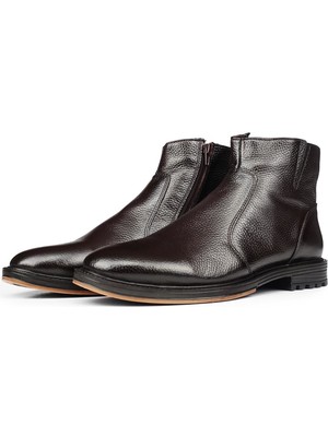 Ducavelli Bristol Deri Kaydırmaz Taban Fermuarlı Chelsea Günlük Bot