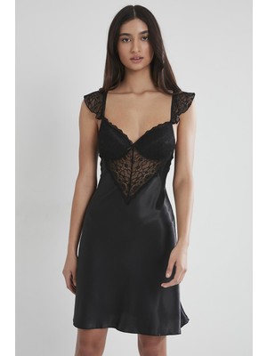 Pierre Cardin  Saten Dantelli Gecelik  - 635