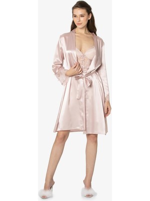 Pierre Cardin  Saten Dantelli Gecelik & Sabahlık Takım  - 4300