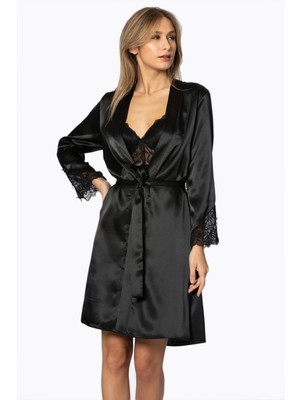 Pierre Cardin  Saten Dantelli Gecelik & Sabahlık Takım  - 4300