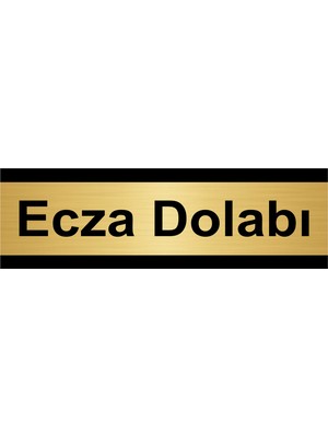 Özarslan Dizayn Ecza Dolabı 10 x 20CM Altın Renk Metal Yönlendirme Levhası