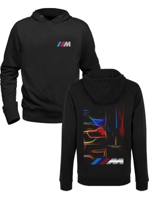 Alfa Tshirt Bmw M Tasarımlı Dijital Baskılı Siyah Ön Arka Baskılı Sweatshirt