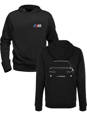 Alfa Tshirt Bmw Resimli Dijital Baskılı Siyah Ön Arka Baskılı Sweatshirt